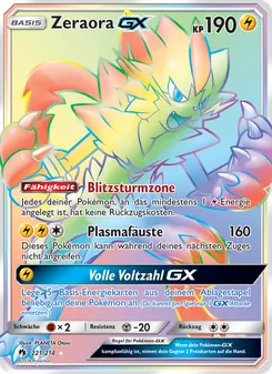 Zeraora GX, Karte 221 aus Echo des Donners