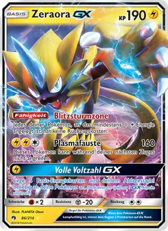 Zeraora GX, Karte 86 aus Echo des Donners