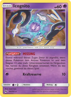 Icognito, Karte 92 aus Echo des Donners