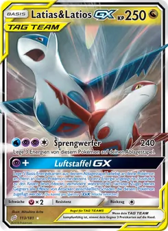 Latias & Latios GX, Karte 113 aus Teams Sind Trumpf