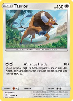 Tauros, Karte 129 aus Teams Sind Trumpf