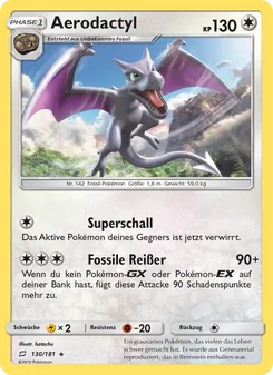 Aerodactyl, Karte 130 aus Teams Sind Trumpf