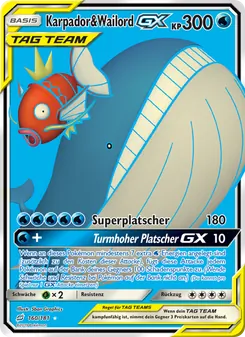 Karpador & Wailord GX, Karte 160 aus Teams Sind Trumpf