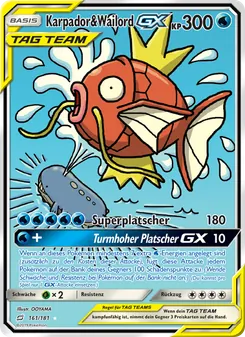 Karpador & Wailord GX, Karte 161 aus Teams Sind Trumpf