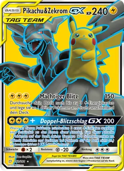 Pikachu & Zekrom GX, Karte 162 aus Teams Sind Trumpf