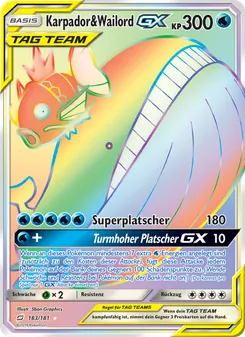 Karpador & Wailord GX, Karte 183 aus Teams Sind Trumpf