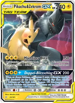Pikachu & Zekrom GX, Karte 33 aus Teams Sind Trumpf
