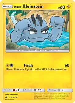 Alola-Kleinstein, Karte 34 aus Teams Sind Trumpf