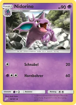Nidorino, Karte 58 aus Teams Sind Trumpf