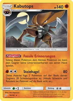 Kabutops, Karte 78 aus Teams Sind Trumpf