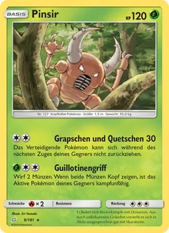 Pinsir, Karte 9 aus Teams Sind Trumpf