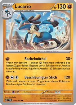 Lucario, Karte 114 aus Karmesin & Purpur