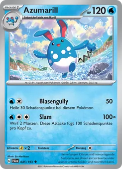 Azumarill, Karte 045 aus Entwicklungen in Paldea