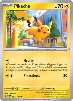Pikachu, Karte 062 aus Entwicklungen in Paldea