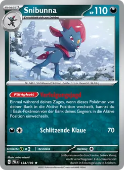 Snibunna, Karte 134 aus Entwicklungen in Paldea