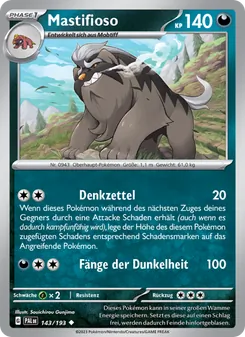 Mastifioso, Karte 143 aus Entwicklungen in Paldea