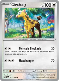 Girafarig, Karte 154 aus Entwicklungen in Paldea