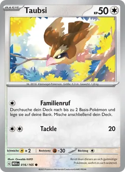 Taubsi, Karte 016 aus 151