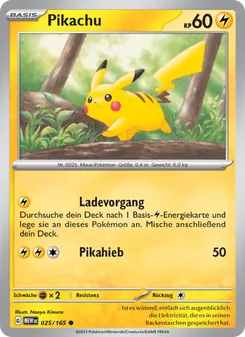 Pikachu, Karte 025 aus 151