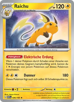 Raichu, Karte 026 aus 151