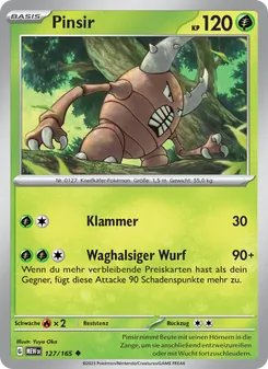 Pinsir, Karte 127 aus 151