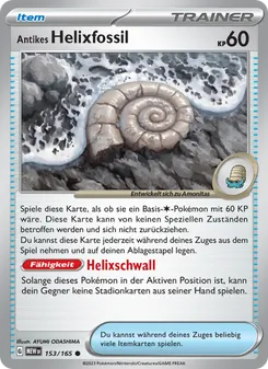 Antikes Helixfossil, Karte 153 aus 151