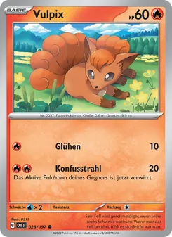 Vulpix, Karte 028 aus Obsidian Flammen