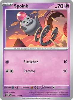 Spoink, Karte 090 aus Obsidian Flammen