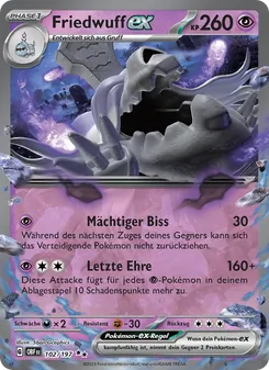 Friedwuff-ex, Karte 102 aus Obsidian Flammen