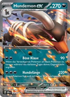 Hundemon-ex, Karte 134 aus Obsidian Flammen