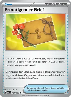 Ermutigender Brief, Karte 189 aus Obsidian Flammen