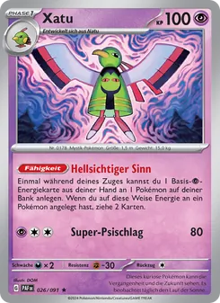 Xatu, Karte 026 aus Paldeas Schicksale