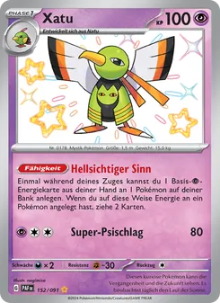 Xatu, Karte 152 aus Paldeas Schicksale