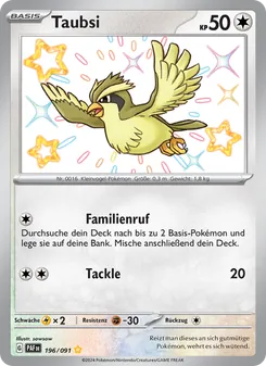 Taubsi, Karte 196 aus Paldeas Schicksale