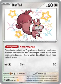 Raffel, Karte 205 aus Paldeas Schicksale