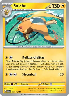 Raichu, Karte 052 aus Gewalten der Zeit