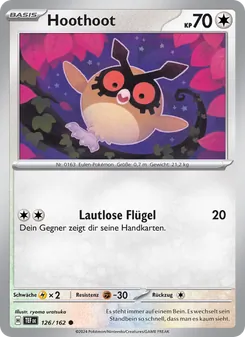 Hoothoot, Karte 126 aus Gewalten der Zeit
