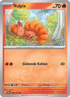 Vulpix, Karte 026 aus Maskerade im Zwielicht