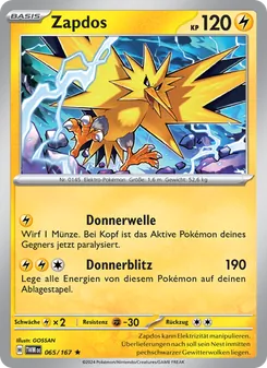 Zapdos, Karte 065 aus Maskerade im Zwielicht