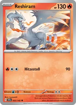 Reshiram, Karte 022 aus Stellarkrone