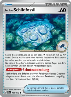Antikes Schildfossil, Karte 129 aus Stellarkrone