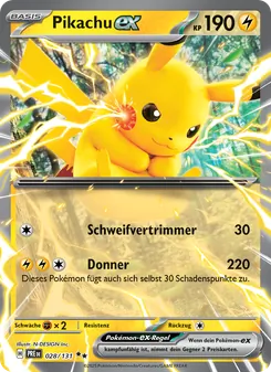 Pikachu-ex, Karte 028 aus Prismatische Entwicklungen