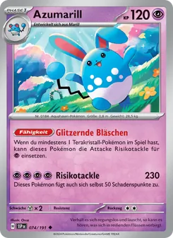 Azumarill, Karte 074 aus Stürmische Funken