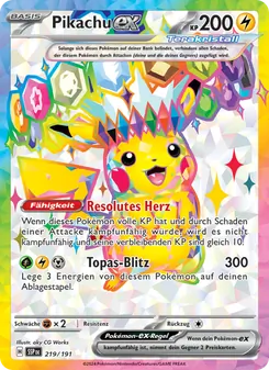 Pikachu-ex, Karte 219 aus Stürmische Funken