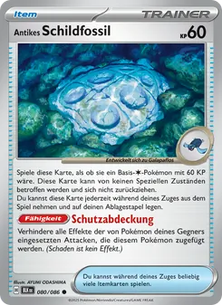 Antikes Schildfossil, Karte 080 aus Schwarze Blitze