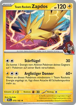 Team Rockets Zapdos, Karte 070 aus Ewige Rivalen