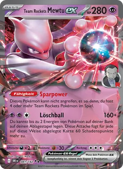 Team Rockets Mewtu-ex, Karte 081 aus Ewige Rivalen
