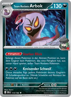 Team Rockets Arbok, Karte 113 aus Ewige Rivalen