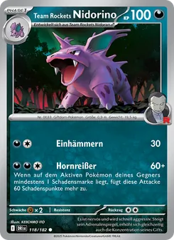 Team Rockets Nidorino, Karte 118 aus Ewige Rivalen