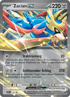 Zacian-ex, Karte 198 aus SVP Black Star Promos
